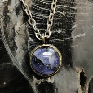 Iolite gemstone handmade pendant necklace #024